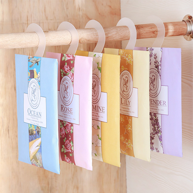 6 Scents Air Freshener Home Lavender Refresher Hanging Fragrant Sachet Wardrobe Aromatherapy Bag Anti-insect and Anti-mold