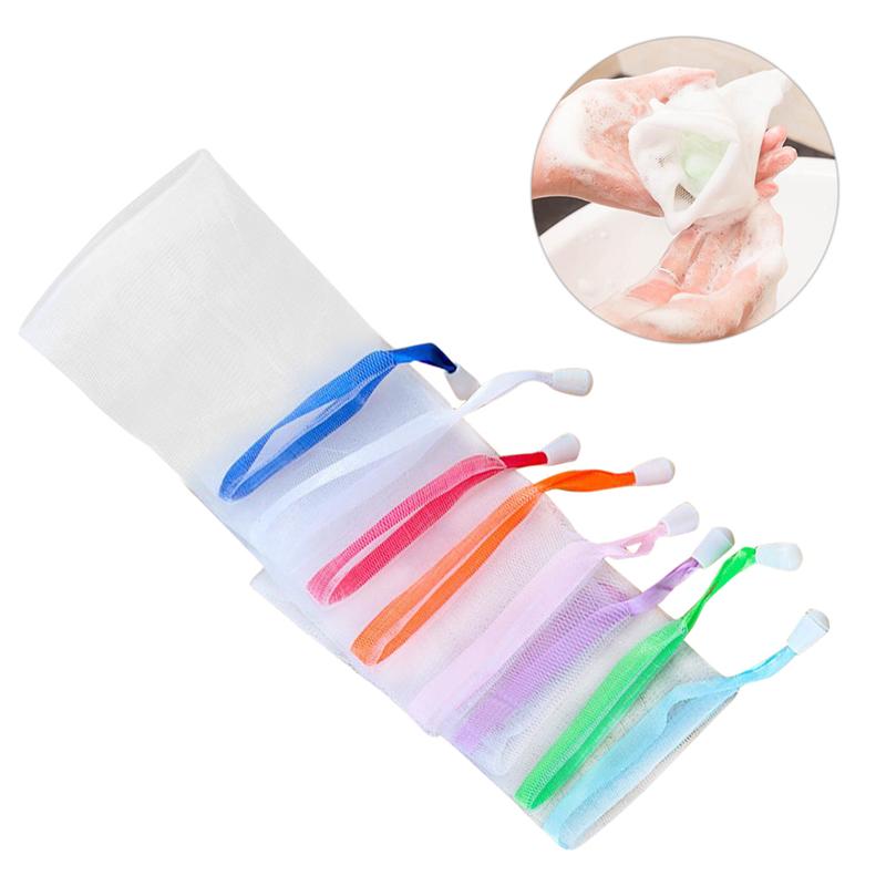 25pcs Soap Foaming Net Nylon Foaming Net Shower Soap Foaming Net Hanging Bubble Mesh Bag (Random Color)