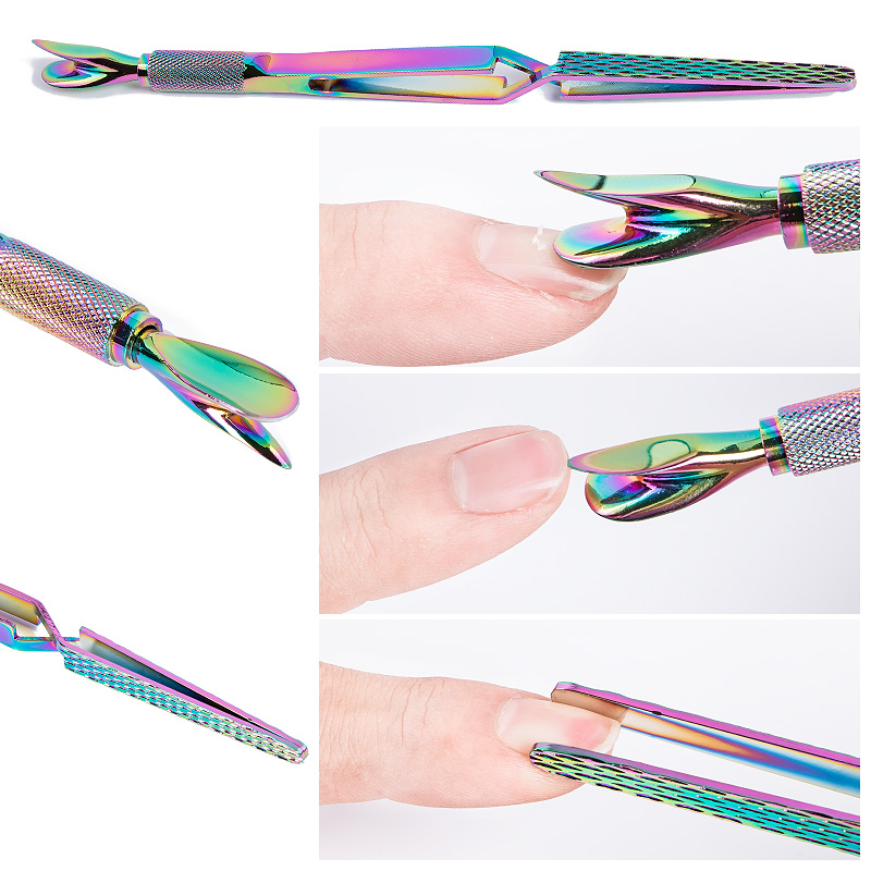 HYTOOS 1 Pc Dual-end Nail Art Multi-Function Sharping Clip Nipper Tweezer UV Gel Extend Remover Polish keratin Manicure Tool