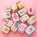Portable 6 pcs/lot Mini Lovely Round Heart Shape Storage Box with Key Chain,Cute Metal Box for Candy Tea,Kawaii Small Tin Boxes