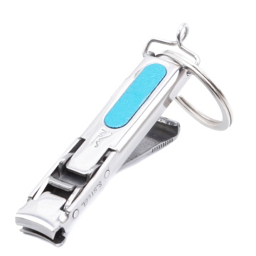 1PC Stainless Steel Ultra-thin Foldable Hand Toe Nail Clippers Cutter With Keychain Cutter Trimmer Silver Nail Art Tool Key Ring