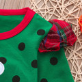 Toddler Baby Girl Dress Christmas Clothes Toddler Girls Ruffles Long Sleeve Cartoon Print Dot Dress Clothes Kids Vestidos 2021