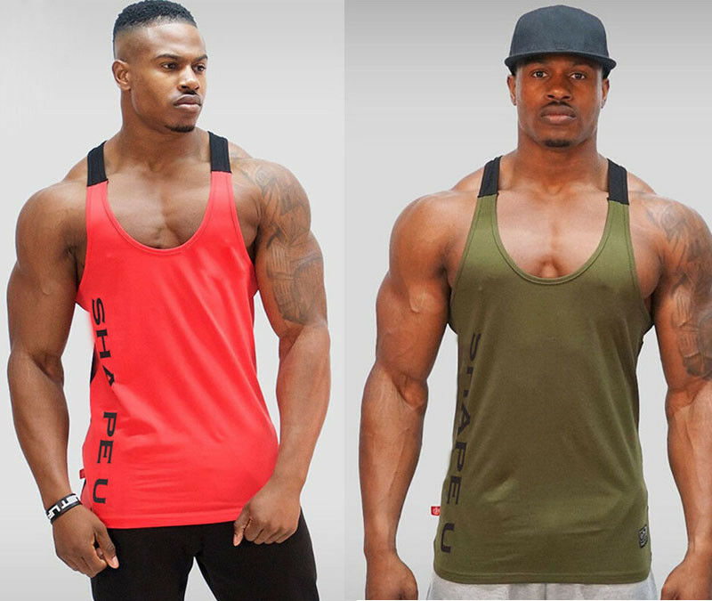 Gym Men's Muscle Sleeveless Tank Top Tee Shirt Bodybuilding Sport Fitness Vest