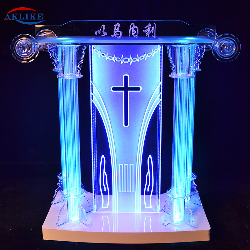 Acrylic Lectern Pulpito Modern AKLIKE Appearance And Commercial Furniture General Use  Plexiglass Podium For Church Pulpit 