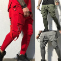 2020 Men Streetwear Pants Black Harem Pants Light Men Punk Pants Ribbons Casual Slim Jogger Pants Men Hip Hop Trousers