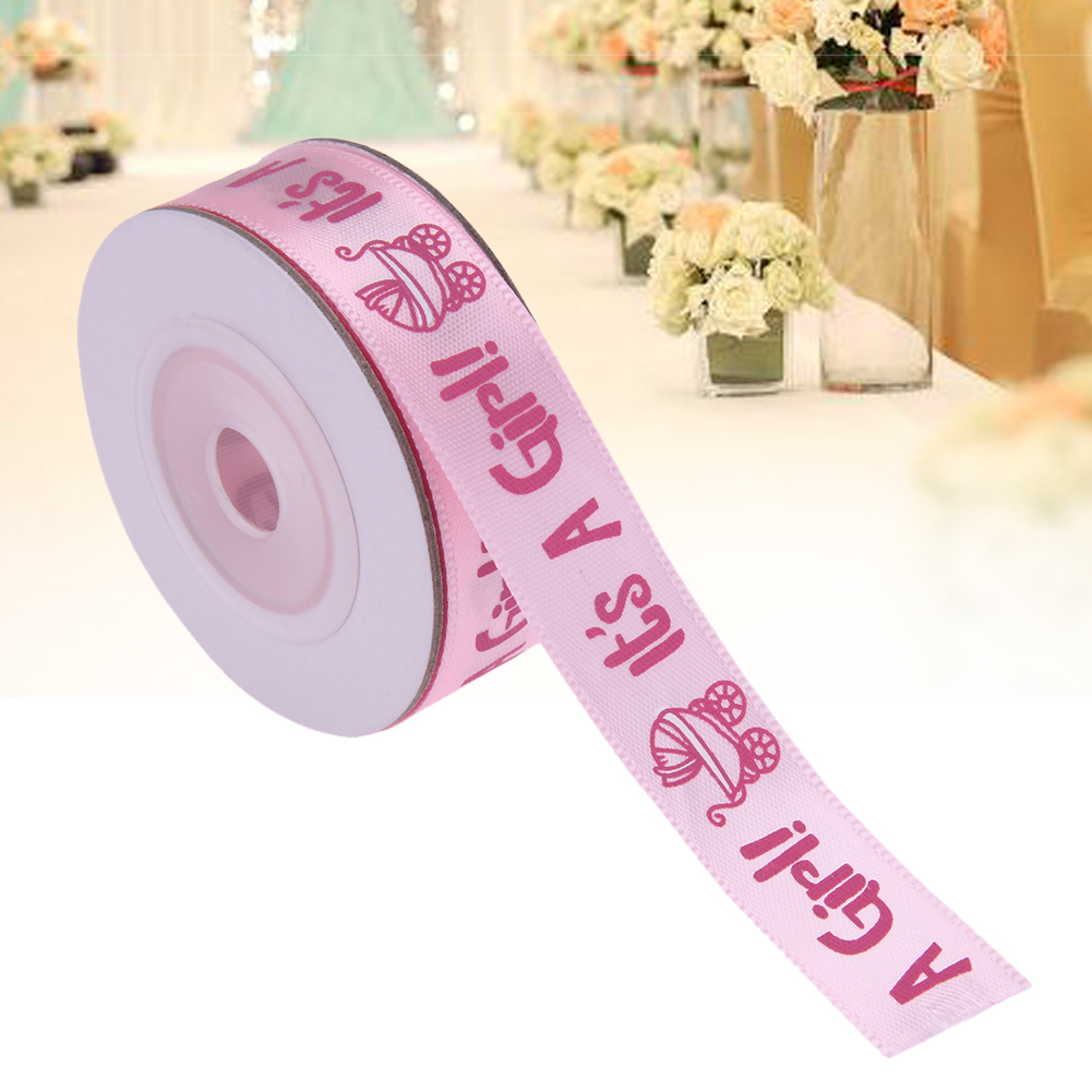 10Yards/Roll IT'S A BOY/GIRL Satin Ribbons Favors Ribbon for Kids Baby Birthday Party Supplies Baby Shower Decoration