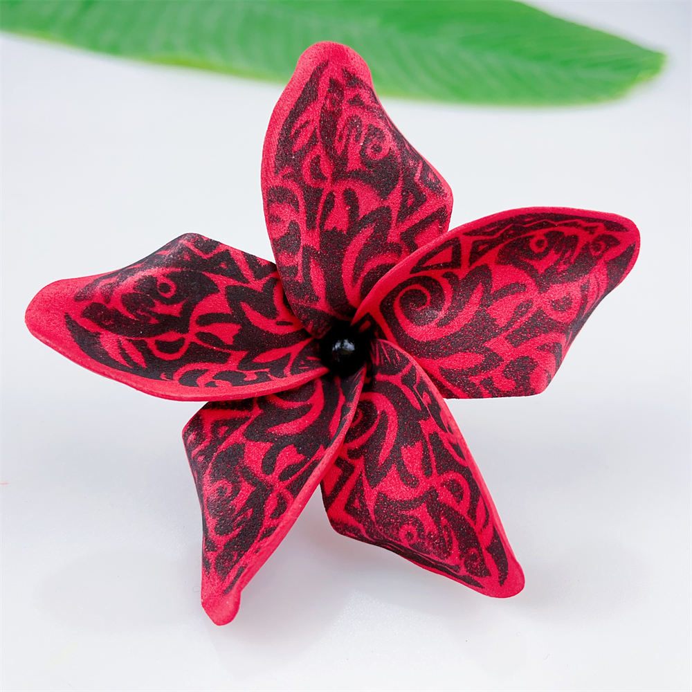Kn Hf021b Bk Plumeria Hair Pick
