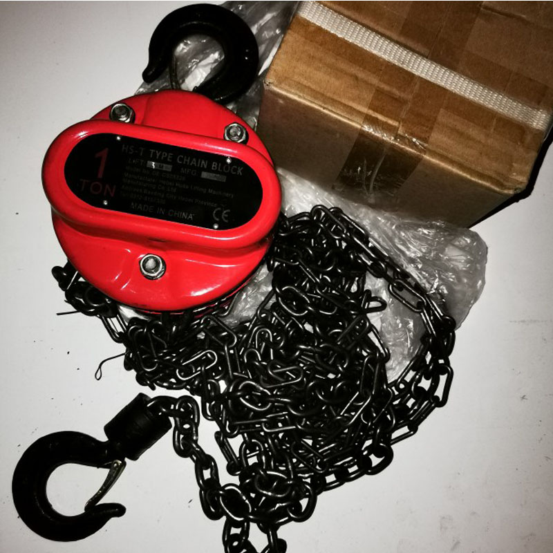 1T Chain Puller Block Pulley Fall Chain Hoist Hand Tools 3 Meter Lifting Chain w Hook Lifting Tools Accessories