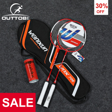 Outtobe 2PCS Badminton Racket Set-Professional Carbon Fiber Badminton Racket with 2 shuttlecocks and Carrying Bag for Beginner
