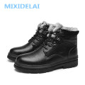 MIXIDELAI High Quality Genuine Leather Men Boots Winter Waterproof Ankle Boots Men's Boots Outdoor Working Snow Boots Men Shoes