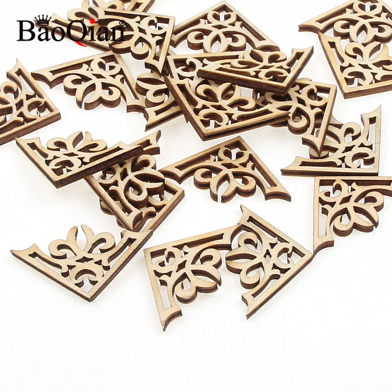 10Pcs Natual Lovely Animal Pattern Wooden DIY Wood Craft for Handmade Scrapbooking Art Accessory Sewing Home Decoration