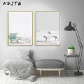 NDITB Scandinavian Tropical Landscape Posters Modern Prints Sea Beach Bus Wall Art Canvas Painting Nordic Decoration Pictures