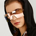 2020 Oversized Brown Sunglasses Women Retro Vintage Sunglasses Luxury Brand Rimless Eyewear oculos de sol feminino Big Shades