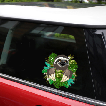 New Removable & Reusable Stickers Cartoon Lovely Sloth Car Stickers and Decals Car Styling Body Window Door For Auto Accessories