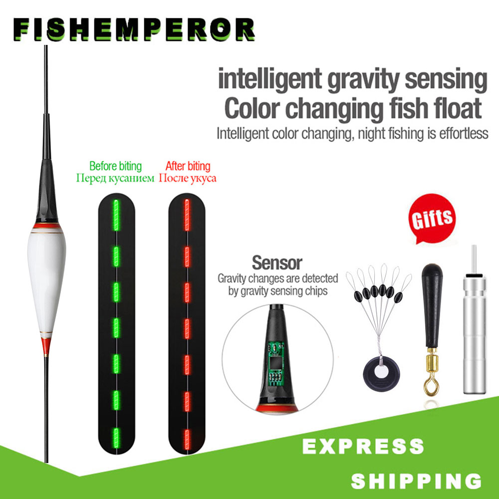 Gravity sensor Fishing Float Light Night Luminous Fishing Floats Automatically Remind Fishing Float With Button Battery CR425