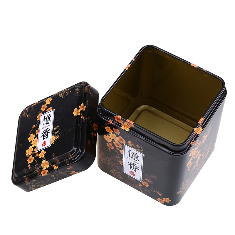 WCIC Tea Caddies Iron Tin Box for Candy Biscuit Cookie Chocolate Storage Box Coffee Can for Gift Retro Chinese Tea Caddies