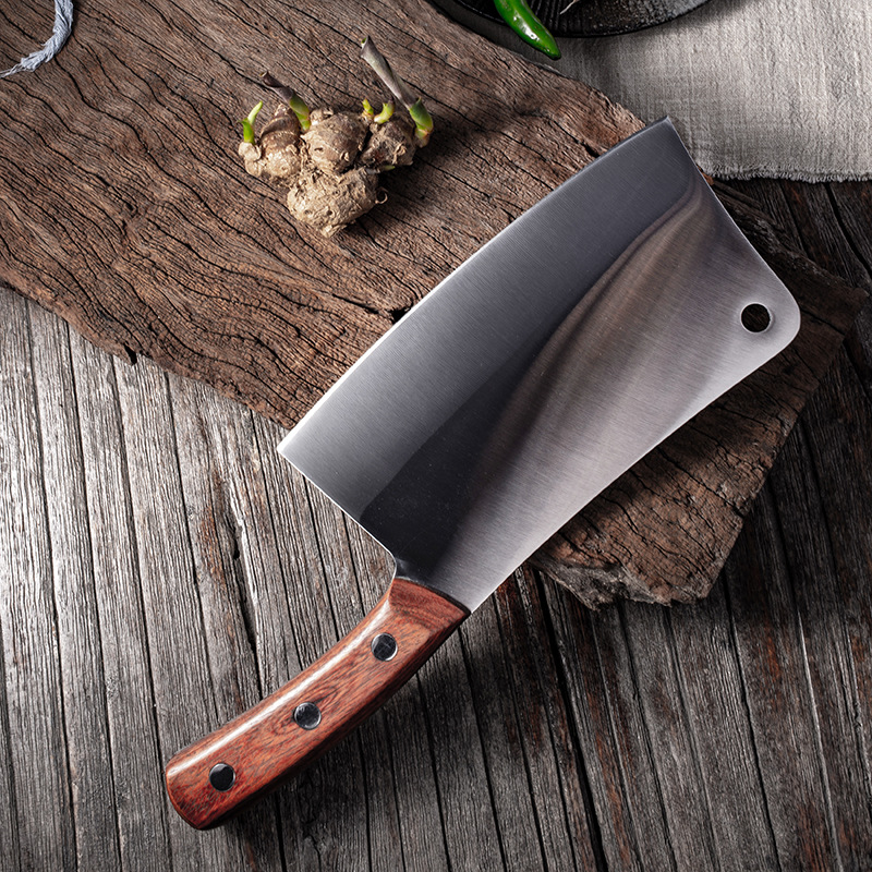8" Chop Bone Knife Heavy Duty Bone Chopping Knife Stainless Steel Chef Knife Vegetables Butcher Knife Meat Cleaver Kitchen Knife