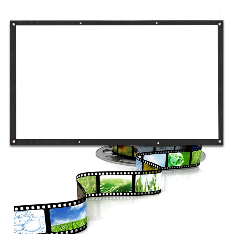 NEW-Portable Projection Screens 120 Inch 3D Hd Wall Mounted Translucent Projection Screen Canvas 16:9 Led Projector Screen Diy H