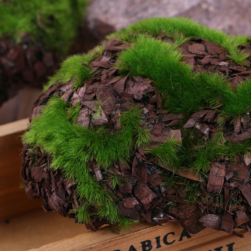 6pcs/Pack Fake Rock Green Foam Moss Stone Artificial Flower Wood Chip Micro Landscap Grass Plant Pet Toy Home Garden Decoration