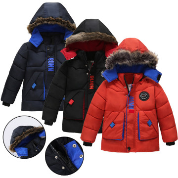 Kids Solid Thick Hoodie Down Jacket Boys Baby Solid Winter Hooded Down Coat Jacket Outwear Padded Clothes Children Warm Outwear