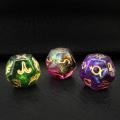 Bescon 3 Pieces Astrological Dice Set, Constellation Divination D12 Dice, 3 Colors Magical Stone Effect or Glowing in Dark