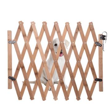 Folding Cat Pet Dog Barrier Wooden Safety Fences Portable Expanding Puppy Fence Door Simple Stretchable Wooden Fence