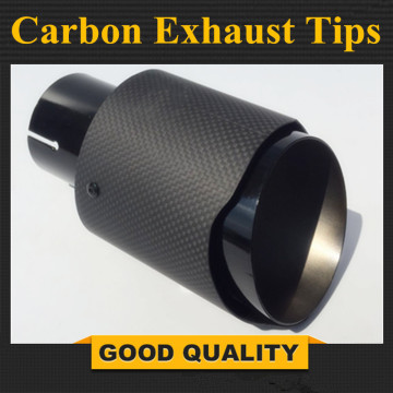 Car Carbon Muffler Tip Exhaust System Universal Straight Stainless Black Exhaust Pipe Mufflers Multi-size For Akrapovic