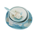 1pc Unicorn Children Dinnerware Set Ceramic Dish Plate Rice Snack Bowl Spoon for Kids Cutlery Set