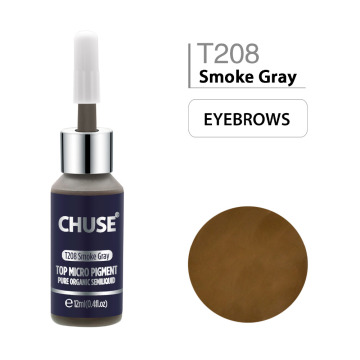 CHUSE Smoke Gray T208 Permanent Makeup Ink Eyeliner Tattoo Ink Set Eyebrow Microblading Pigment Professional 12ML 0.4oz