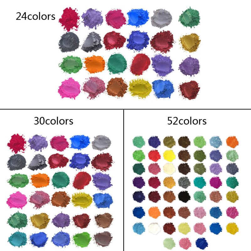 52Color Mica Powder Pearlescent Pigment Resin Colorant Skin Safe DIY Resin Craft Dropship