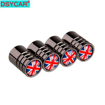 DSYCAR 4pcs/lot UK Flag Bike Moto Car Tires Wheel Valve Cap Cover Car Styling for Fiat Audi Ford Bmw Mini Jeep Honda lada car