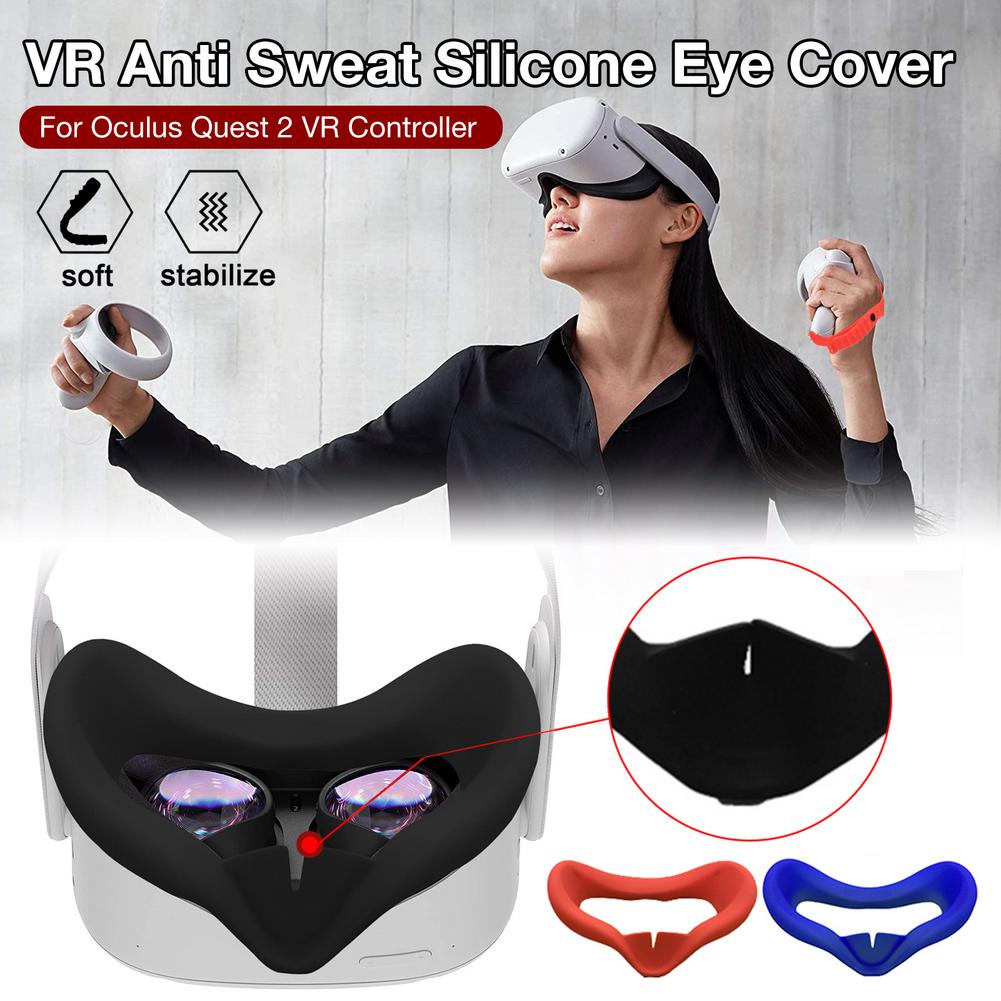 Silicone Face Cover For Oculus Quest 2 VR Anti-Sweat Prevent Light Leakage Washable Eye Pad Cap Premium Protective Accessories