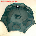 Strengthened 4-20 Holes Automatic Fishing Net Shrimp Cage Nylon Foldable Crab Fish Trap Cast Net Cast Folding Fishing Network