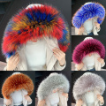 Lady Faux Raccoon Fur Scarf Winter Hood Fur Decor Shawl Multicolor Fake Fur Scarf Fashion Fashion Winter Coat Fur Collars