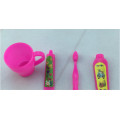 Pizies 4 Pcs/ Set Rose Fuchsia Toothpaste Tube Toothbrush for Girls Bathroom Wholesale and Retail Accessories Gifts