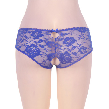 Floral Strappy Lace Sexy Panties Open Crotch Sexy Underwear Women Plus Size Lace Panties Women Solid Crotchless Womens Briefs