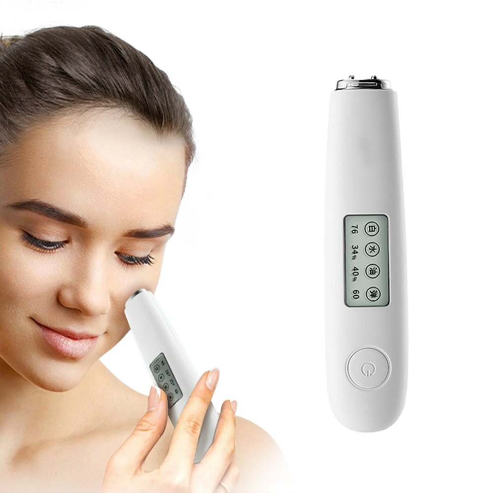 Smart Water And Oil Skin Analyzer With LCD Screen Skin Moisture Whiteness Tester Skin Care Tools Face Detection Facial Moisture