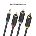 Vention 3.5mm Jack to 3 RCA Cable Male Audio Video AV Cable AUX Stereo Cord 3RCA Standard Converter for Speaker TV Box CD DVD