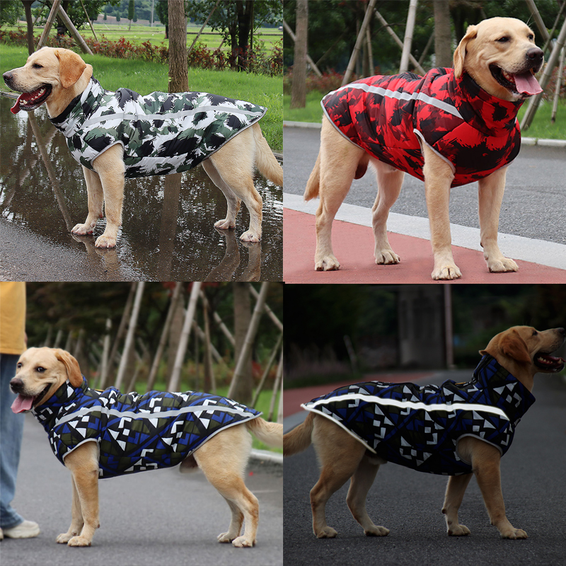 SHUANGMAO Pet Dog Raincoat Jumpsuit Clothes for Dogs Puppy Pets Cloak Labrador Waterproof Golden Retriever Warm Winter Jacket