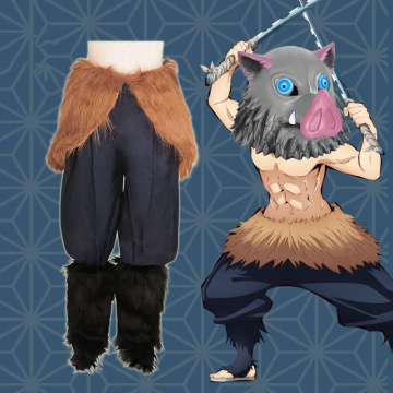 Anime Comic Demon Slayer Kimetsu No Yaiba Cosplay Costumes Hashibira Inosuke Cosplay Costume Clothes Suits Trousers Men Shorts