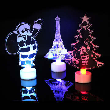 Car Interior Lighting Christmas Decorations For Cars Santa Claus Snowman Christmas Tree Apple Iron Tower LED Light Auto Product