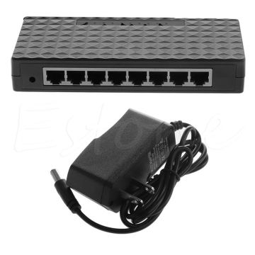 US Plug 10/100/1000 Mbps Ethernet 8port RJ-45 Network Desktop Switch Auto-MDI/MDIX Hub For Small/ Medium-Sized Office Networks