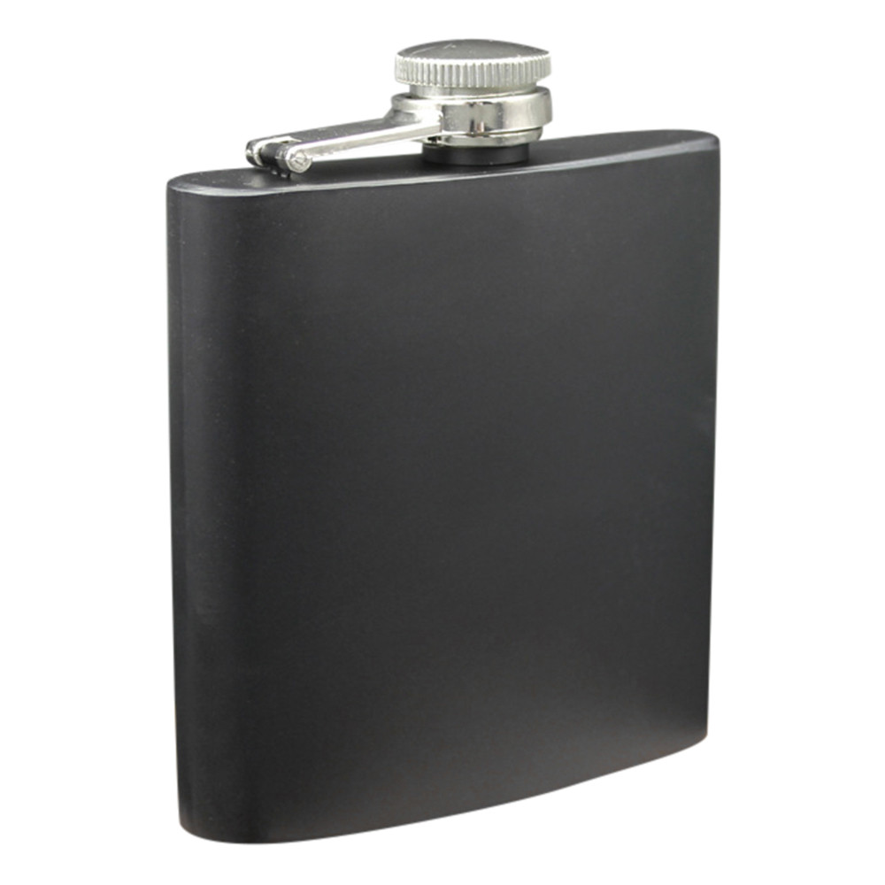 Portable stainless steel 6 oz pocket hip flask alcohol whiskey black bottle mini hip flask bottle hip flask high quality hot c50