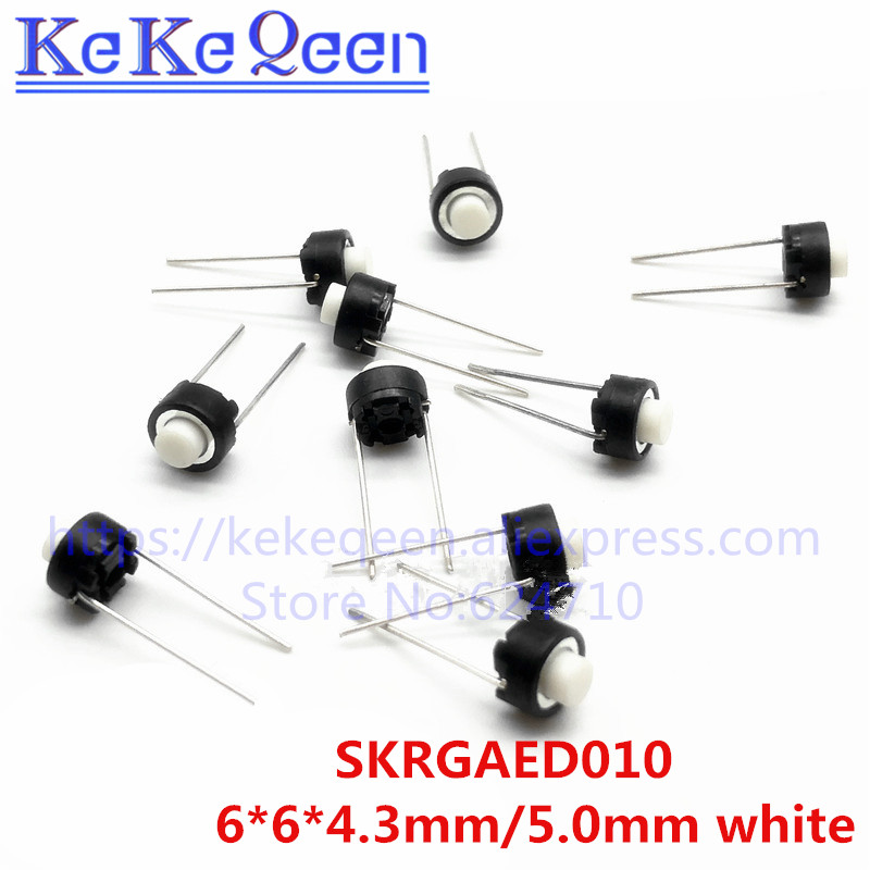 10pcs SKRGAED010 Tact Switch 6*6*4.3/6*6*5 Touch switch button 6*6*4.3mm/6*6*5mm DIP Tactile Tact Push Button Micro Switch