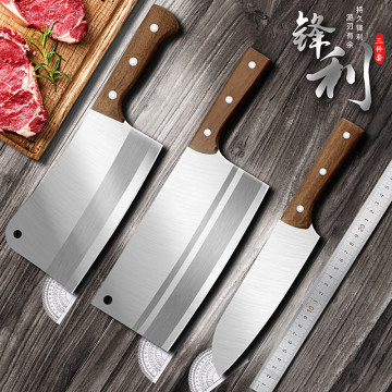 SHUOJI Chopping Slicing Chef Knives Set 4Cr13Mov Stainless Steel Cooking Cleaver Set High Hardness Chopper Butcher Knife Tools