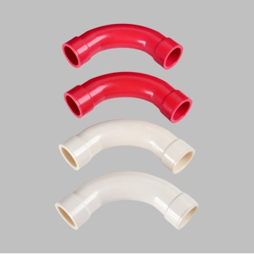 White 90 Degree Curve 25mm Large Bend Red