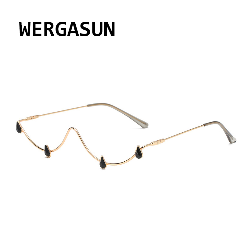 WERGASUN Rhinestone Glass Frames Eye Glasses Frames For Women Diamond Eye Glasses Frames For Men Eyewear Sunglasses Decoration