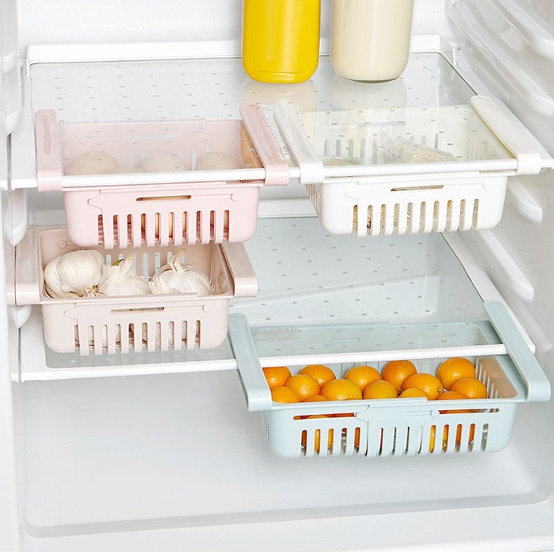 Basket Fridge organizer refrigerator Retractable drawer Type Refrigerator Container Box FoodFruit organizer Storage tray kitchen