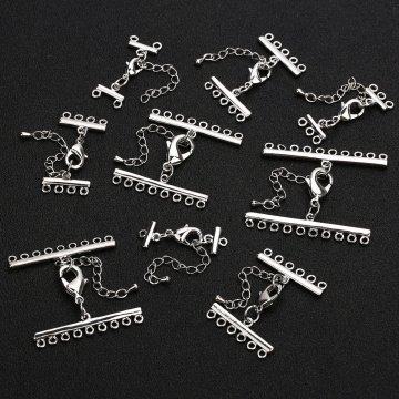 2sets/lot 1/2/3/4/5/6/8/9/10 Rows End Fastener Clasps Lobster Clasps For Bracelets Necklace Connectors DIY Jewelry Making