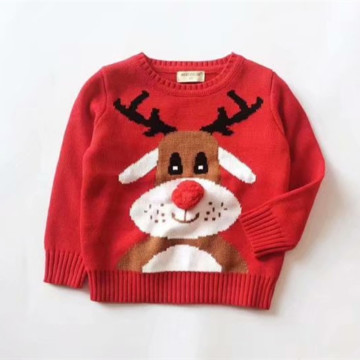 Autumn winter Christmas Cartoon deer Boy Sweater Thicken children knitted Kids Pullover clothes Jumper baby Girls weater TP19050